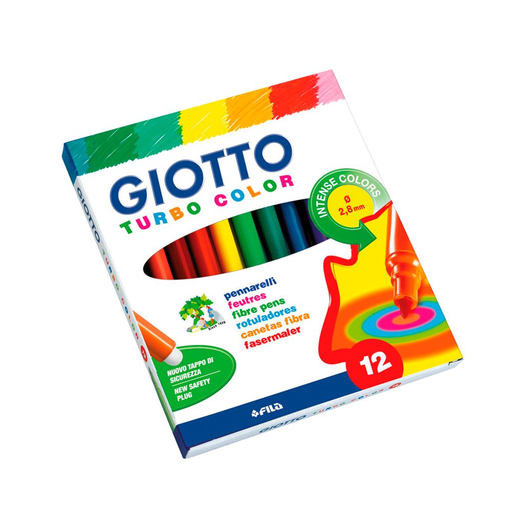 Caja 12 rotuladores Giotto Turbo Color libreriadavinci